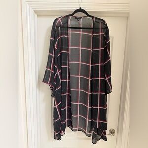 Torrid Black and Red Plaid kimono